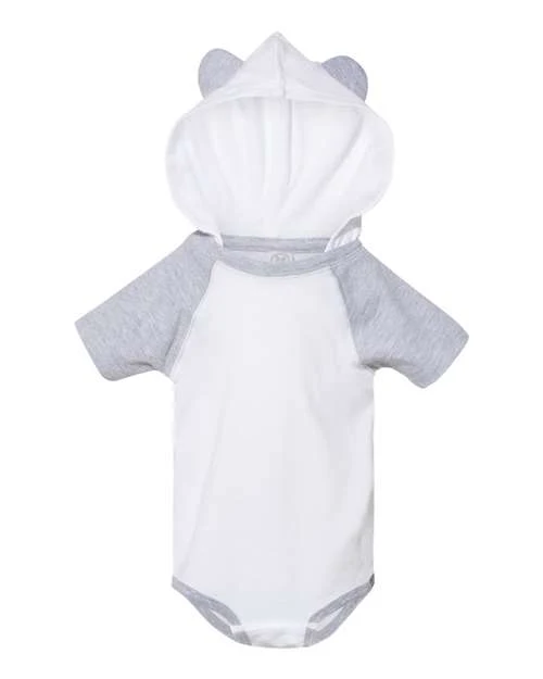 Infant Fine Jersey Raglan Bodysuit with Hood & Ears