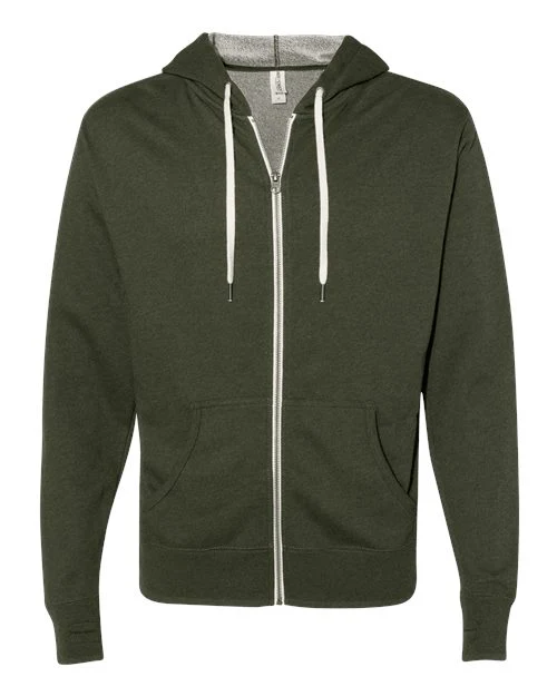 Unisex Heathered French Terry Full-Zip Hooded Sweatshirt - Image 6