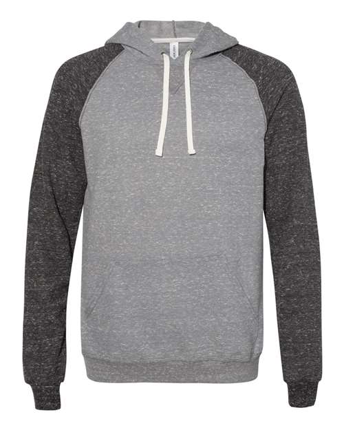 Unisex Snow Heather French Terry Raglan Hooded Sweatshirt - Image 3