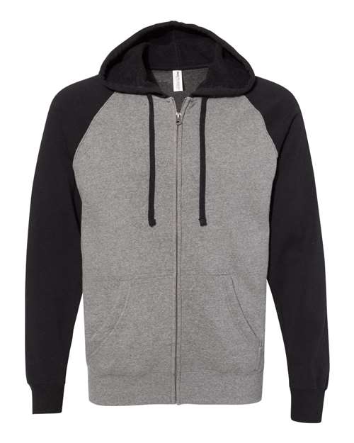 Unisex Special Blend Raglan Full-Zip Hooded Sweatshirt - Image 9