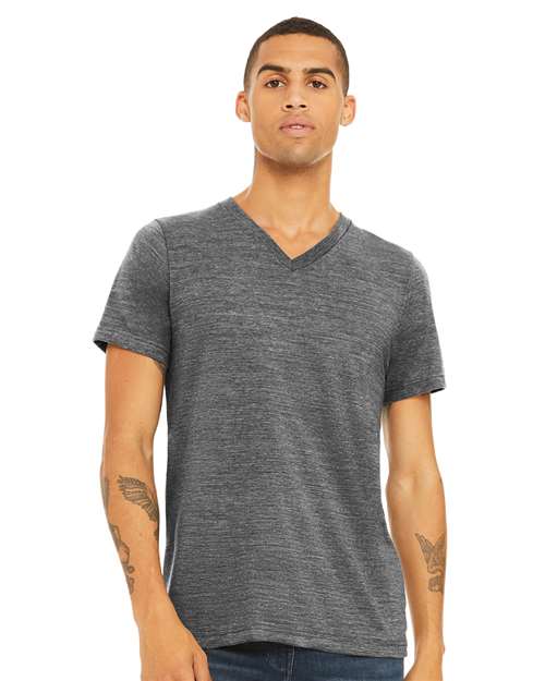 Unisex Textured Jersey V-Neck Tee - Image 2