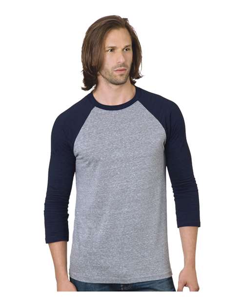 Unisex Triblend Three-Quarter Sleeve Raglan T-Shirt - Image 2