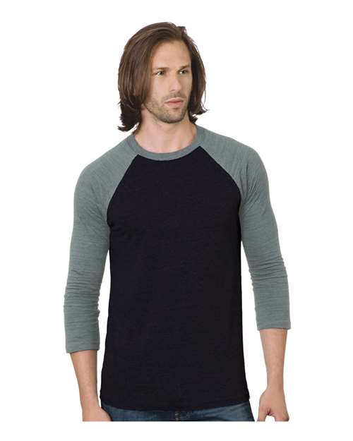 Unisex Triblend Three-Quarter Sleeve Raglan T-Shirt - Image 4