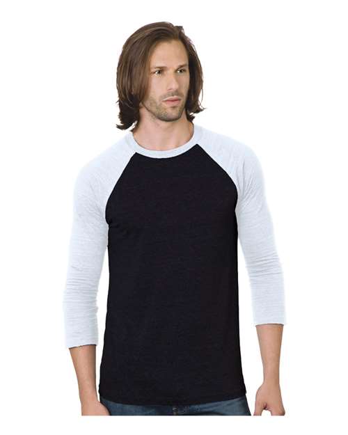 Unisex Triblend Three-Quarter Sleeve Raglan T-Shirt - Image 5
