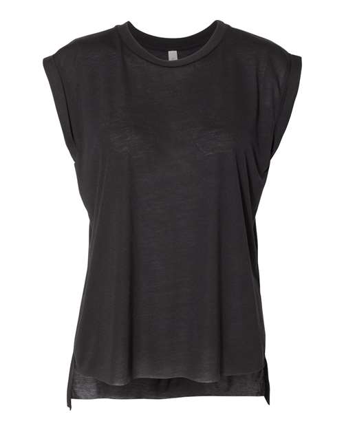 Women’s Flowy Rolled Cuffs Muscle Tee - Image 2