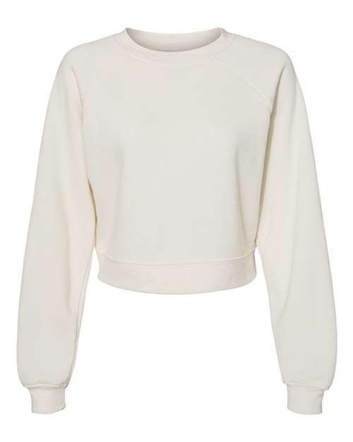 Women's Crop Raglan Fleece Crewneck Sweatshirt - Image 8
