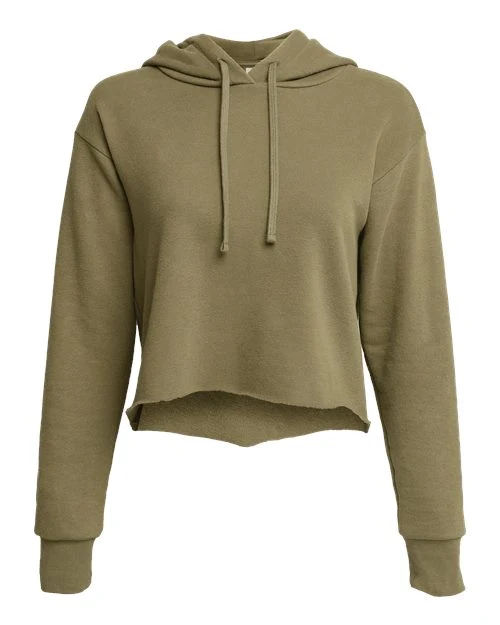 Women's Laguna Sueded Raw Edge Crop Hoodie Sweatshirt - Image 3