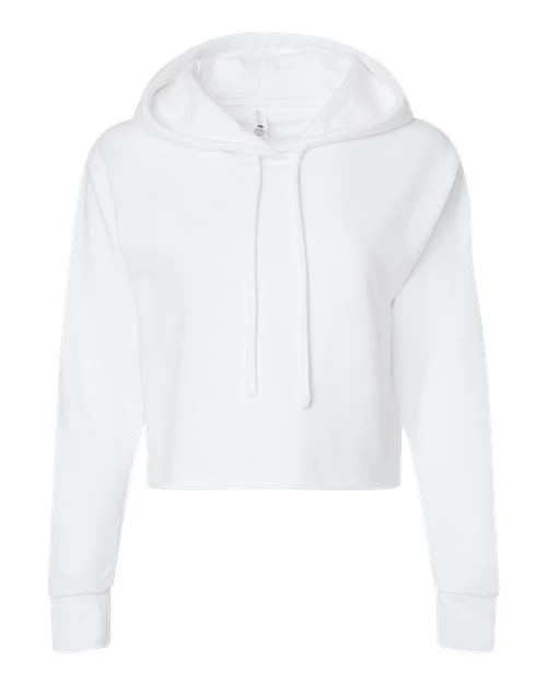 Women's Laguna Sueded Raw Edge Crop Hoodie Sweatshirt - Image 4