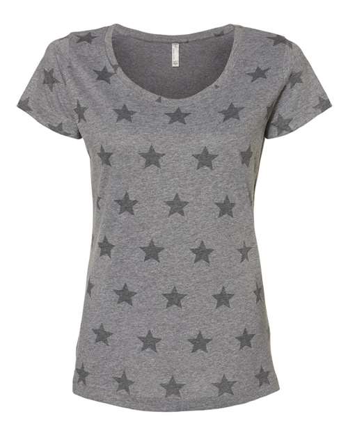 Women's Star Print Scoop Neck Tee - Image 3