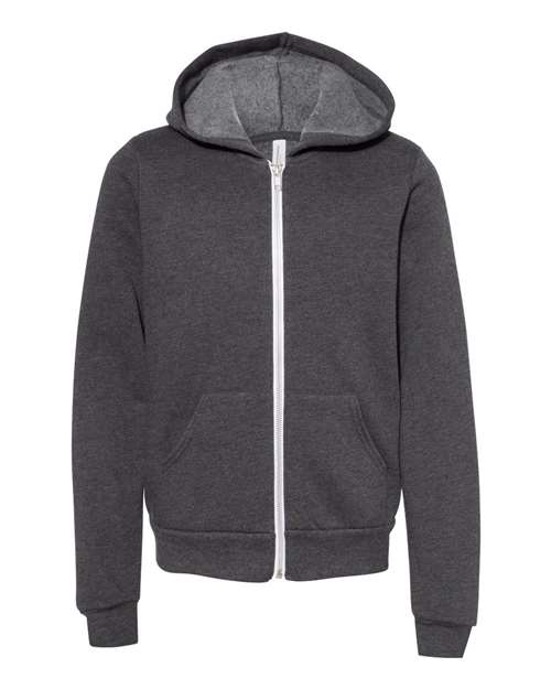 Youth Sponge Fleece Full-Zip Hoodie Sweatshirt - Image 4