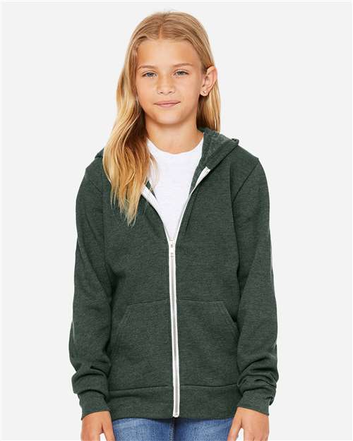Youth Sponge Fleece Full-Zip Hoodie Sweatshirt - Image 5